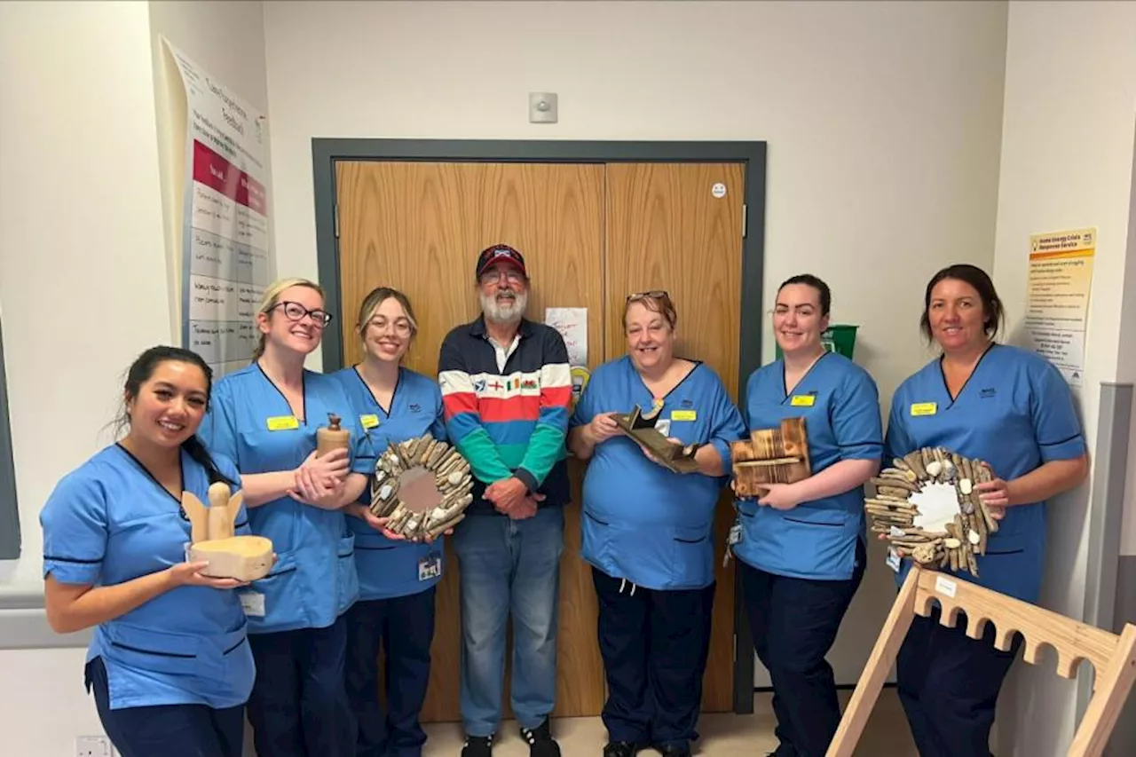 Ex-patient makes wooden gifts for hospital staff who helped him recover