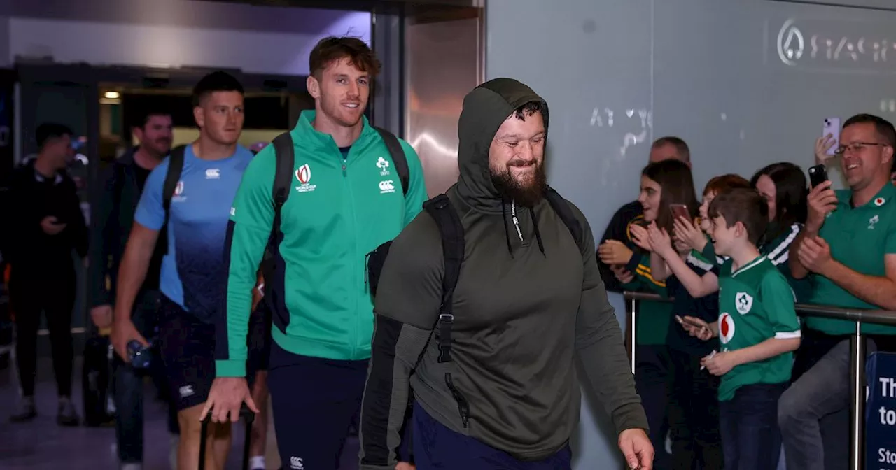 Ireland receive warm welcome after they return to Dublin from Rugby World Cup