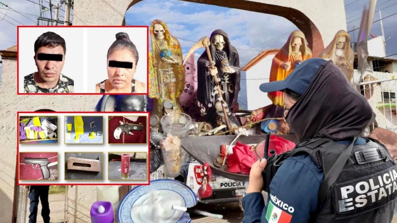 Desmantelan narcotiendita en Tizayuca con todo y altar a la Santa Muerte; esto encontraron