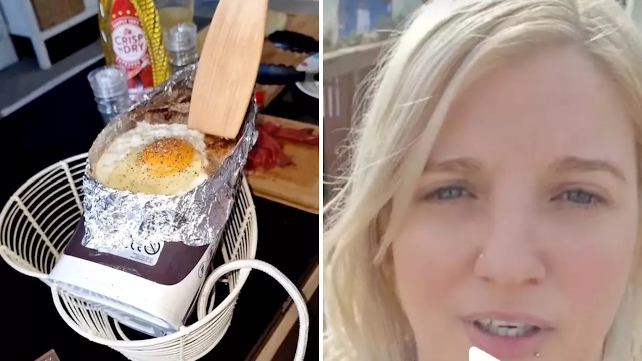 Couple cooks steak and eggs on iron to avoid missing favourite TV show