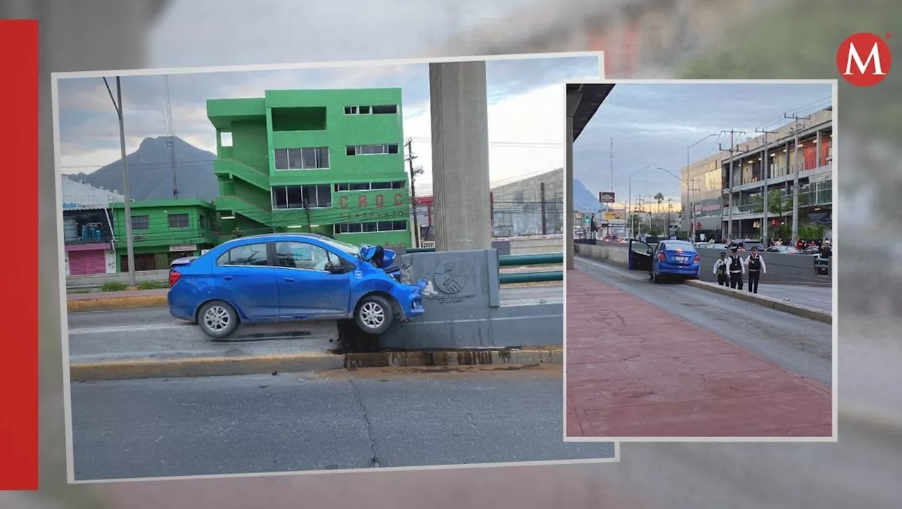 Conductor muere tras chocar contra muro en avenida Benito Juárez en Guadalupe, NL