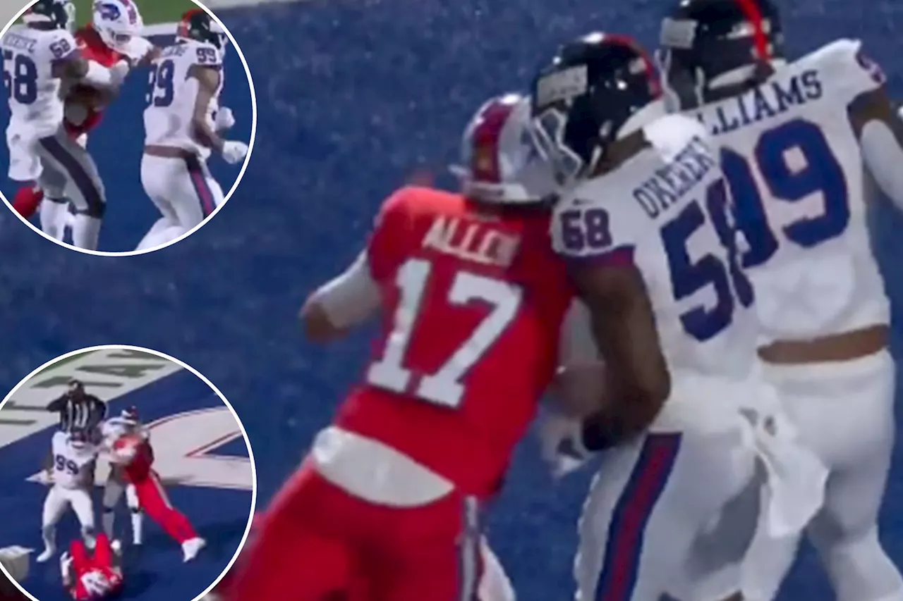 Josh Allen gets physical during Giants-Bills brawl