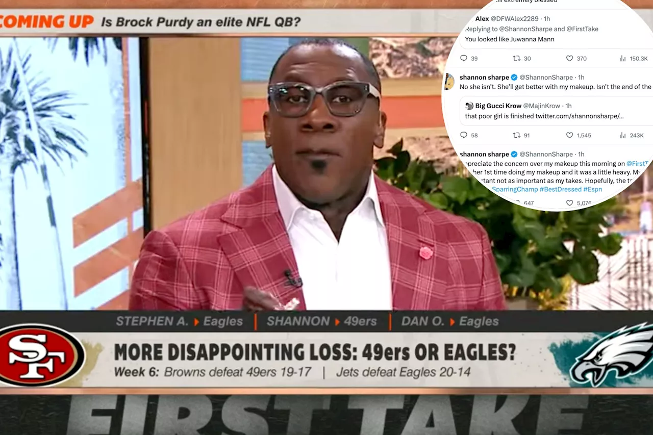 Shannon Sharpe responds to 'concern' over his makeup on ESPN