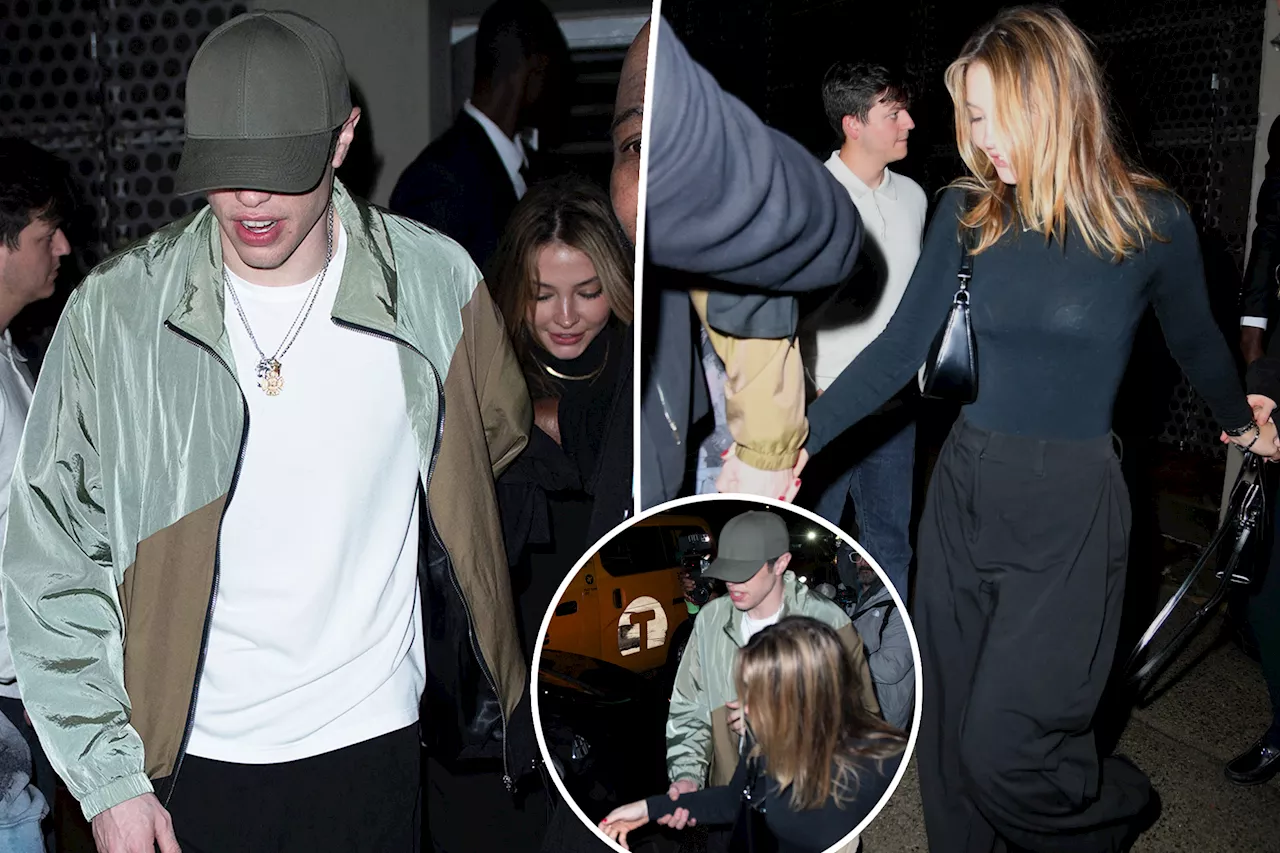 Pete Davidson and Madelyn Cline hold hands in rare PDA moment at 'SNL' afterparty