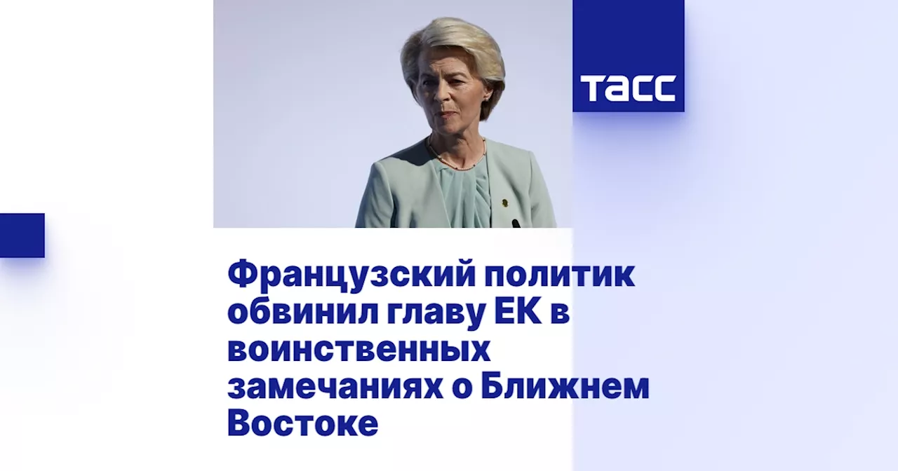 Французский политик обвинил главу ЕК в воинственных замечаниях о Ближнем Востоке