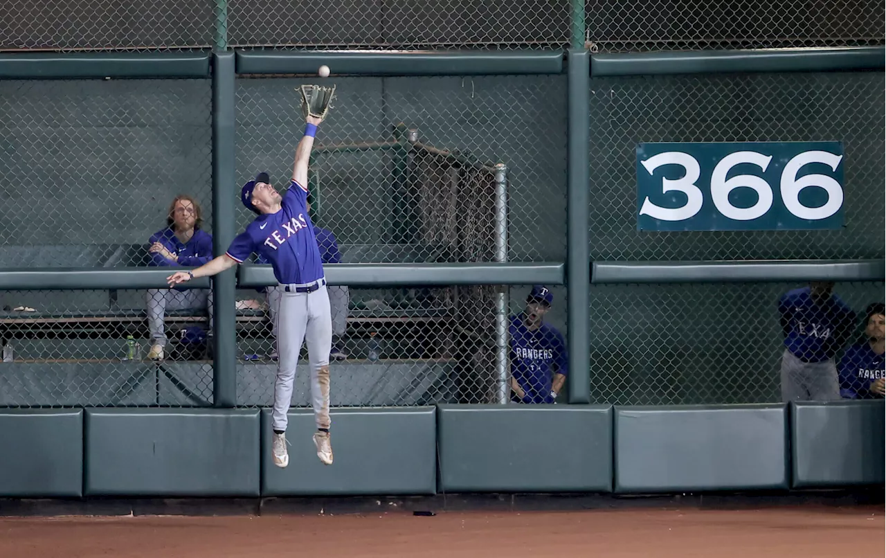 Rangers shut out Astros in Game 1 of ALCS, Evan Carter makes game-changing catch and double play