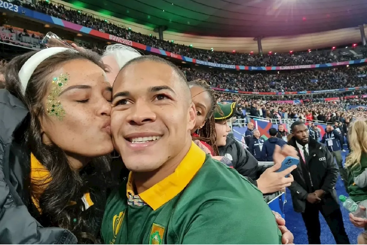 In pictures: Springboks star Cheslin Kolbe’s wife Layla in tears after France win