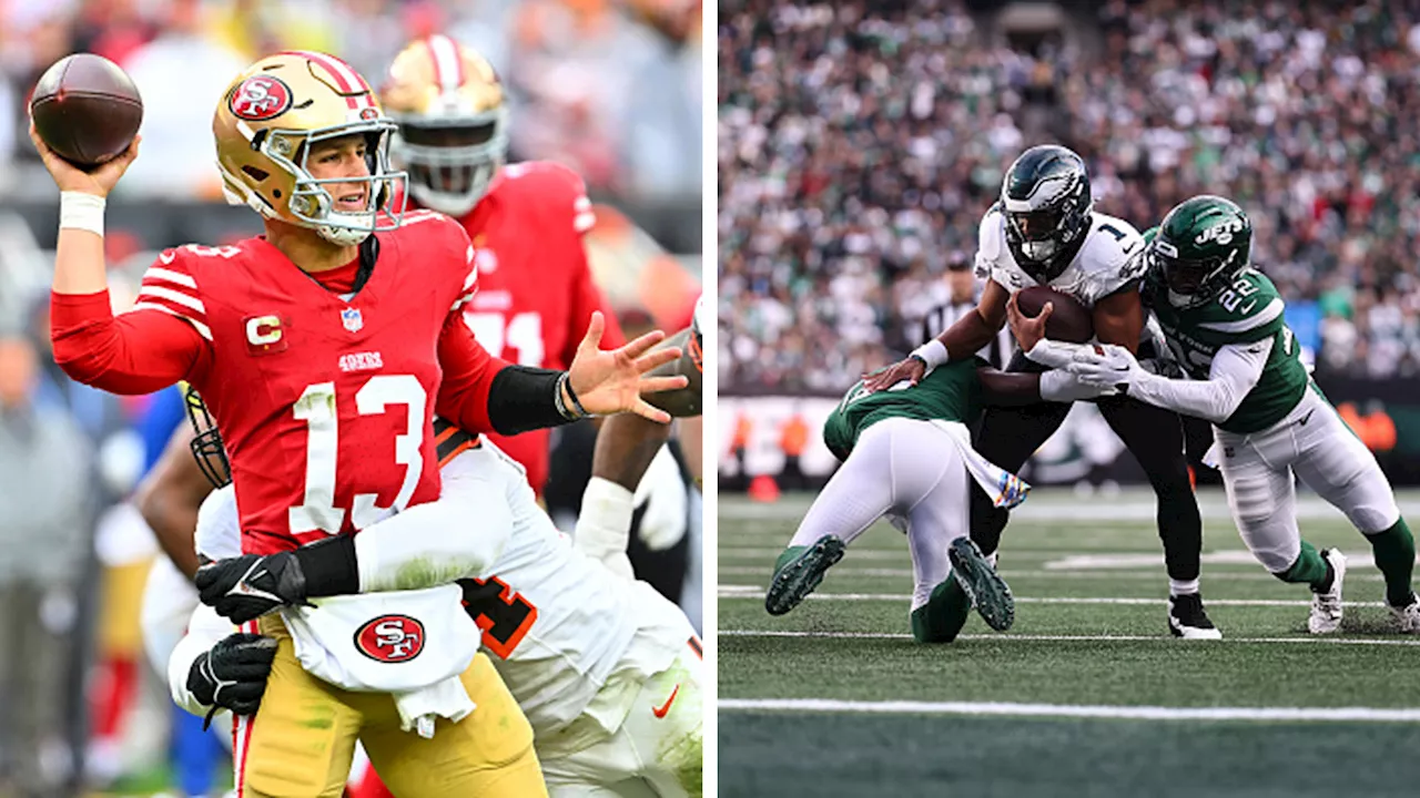 Who sustained the worst loss out of the previously undefeated Eagles and 49ers?