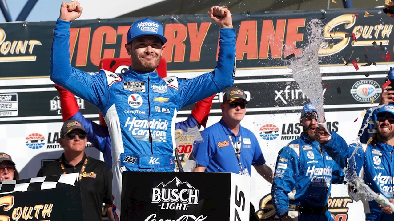 Kyle Larson earns spot in NASCAR's championship race with victory at Las Vegas