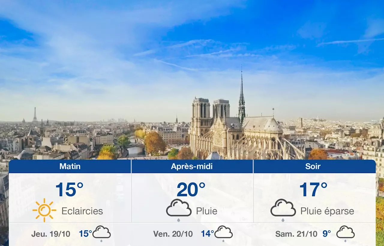 Météo Paris: prévisions du mercredi 18 octobre 2023