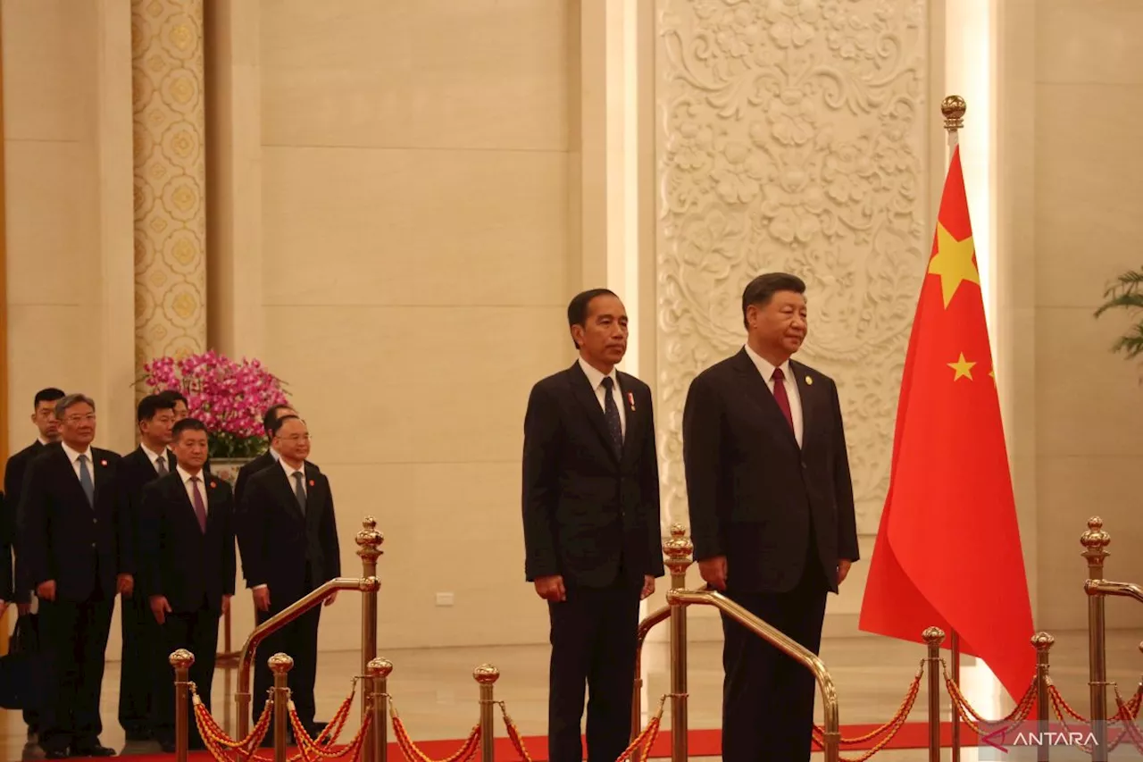 Presiden Jokowi disambut upacara kenegaraan oleh Presiden Xi Jinping