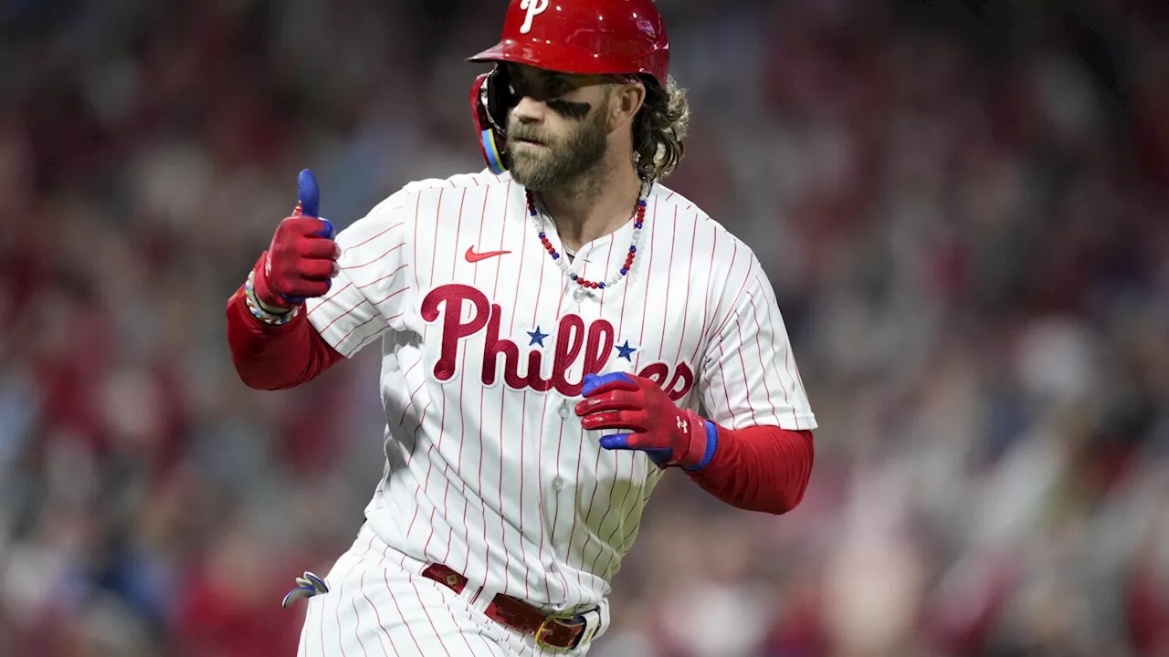 Harper, Schwarber, Castellanos power Phillies past Diamondbacks 5-3 in Game 1 of NLCS