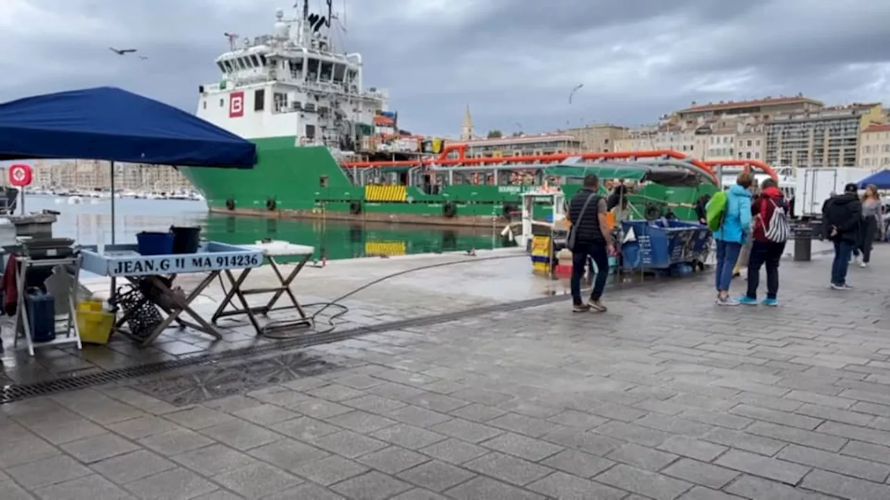 Marseille: un grand navire multifonction amarré au Vieux-Port interpelle les passants