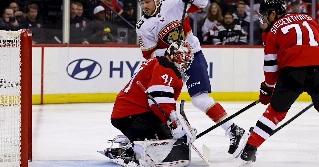 Reinhart scores twice, Bobrovsky makes 31 saves as Panthers beat Devils 4-3