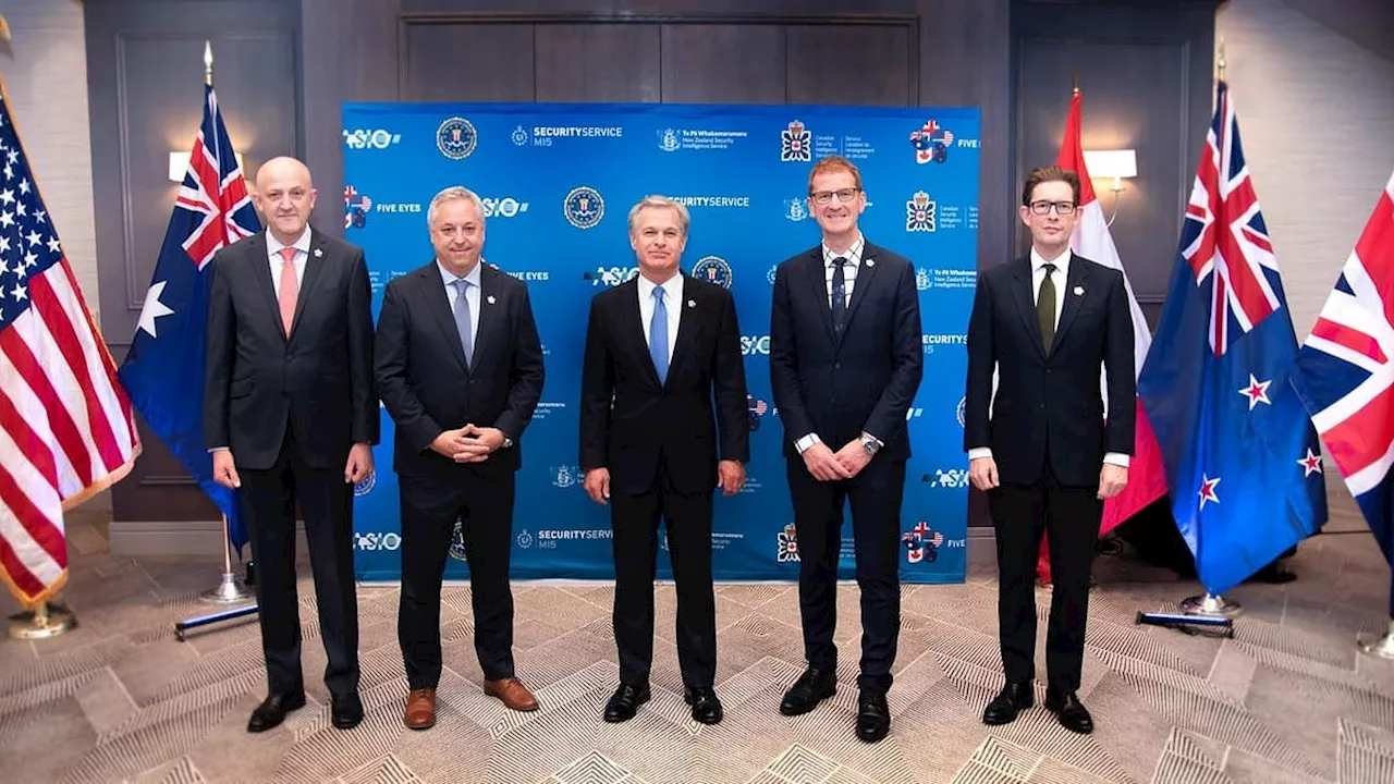 Five Eyes intelligence chiefs are all pictured together for the first time ever