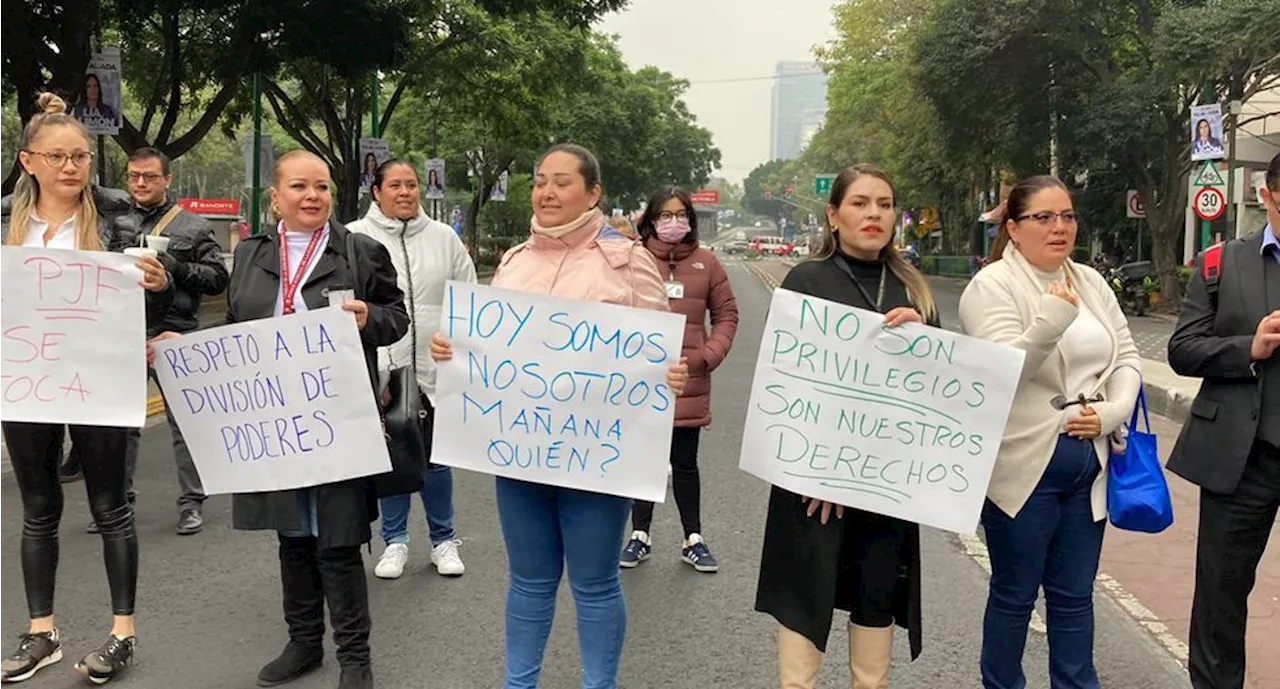 Por segundo día, trabajadores del Poder Judicial protestan y bloquean vialidades de la CDMX