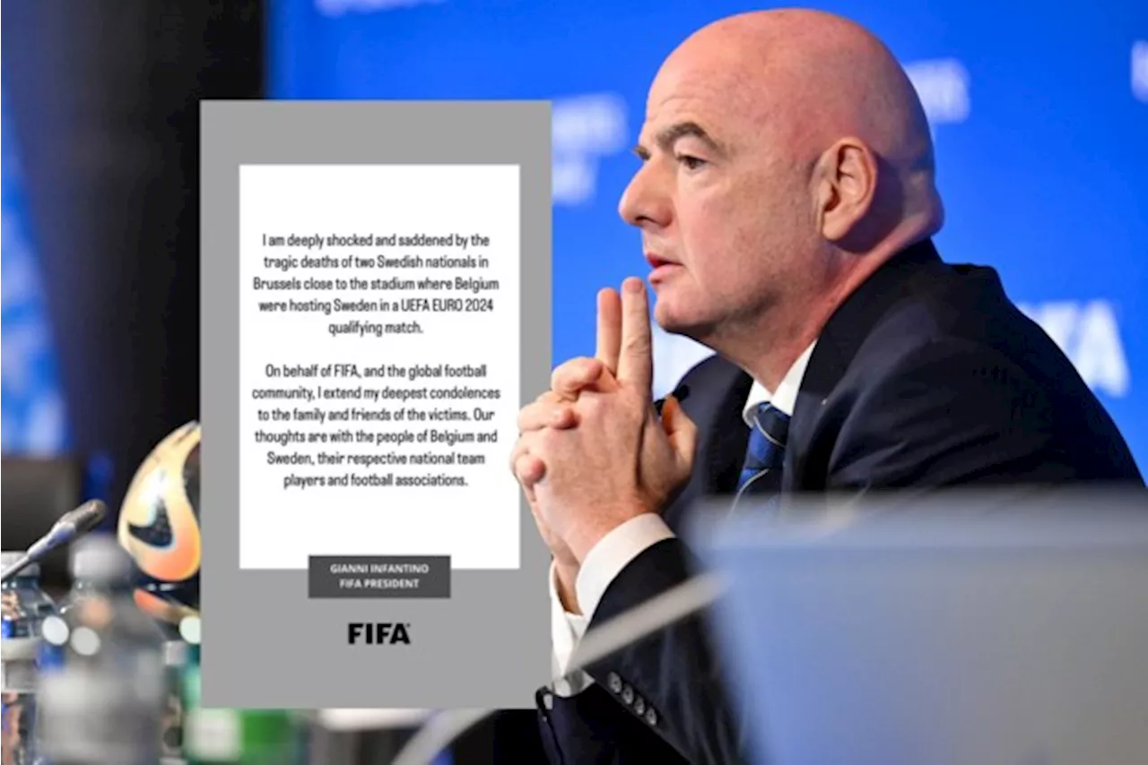 FIFA-voorzitter Gianni Infantino voelt zich “geschokt en bedroefd” na aanslag in Brussel: “Onze gedachten gaan