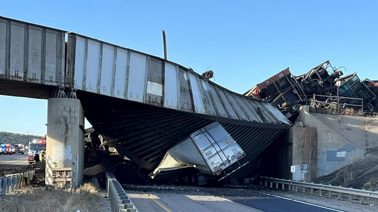 Truck driver killed when train derails, rail bridge collapses in Colorado