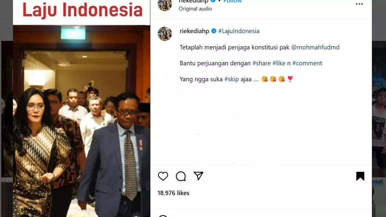 Rieke Diah Pitaloka Minta Mahfud Md Tetap Jaga Konstitusi, Sinyal Jadi Cawapres Dampingi Ganjar?