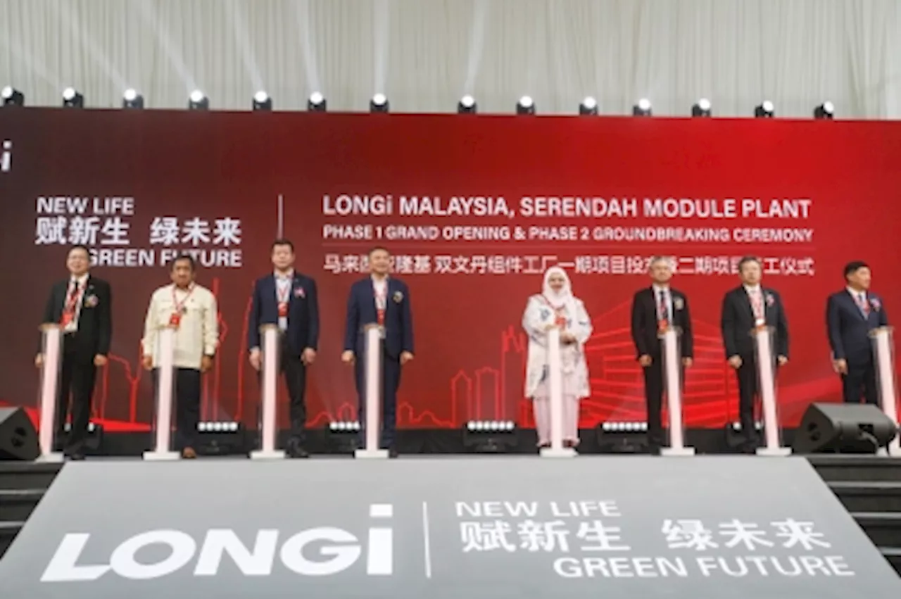 World's leading solar panel manufacturer LONGi Malaysia launches 140-acre RM1.8 billion module plant in Serendah