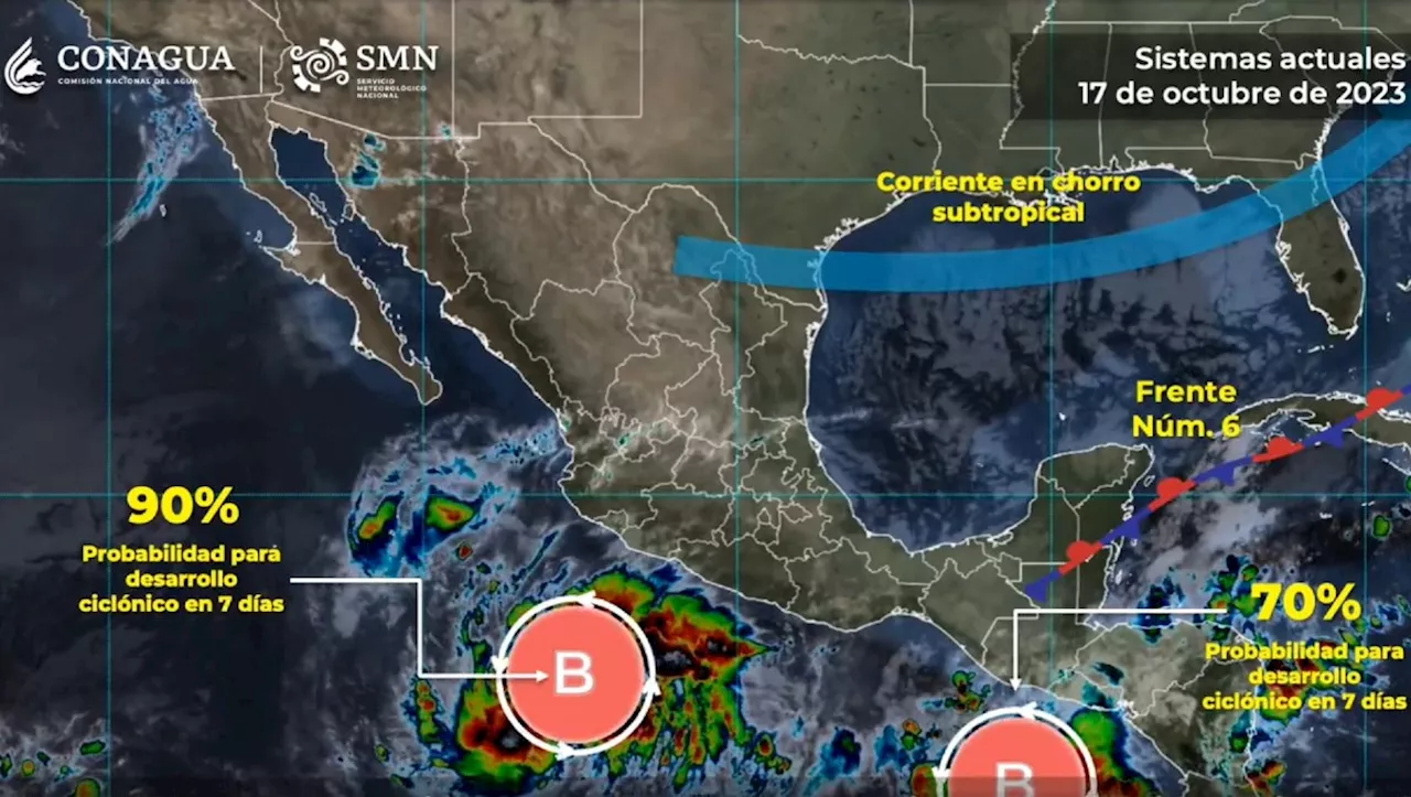 Alertan por posible formación de ciclón en el Pacífico; prevén lluvias fuertes en varios estados