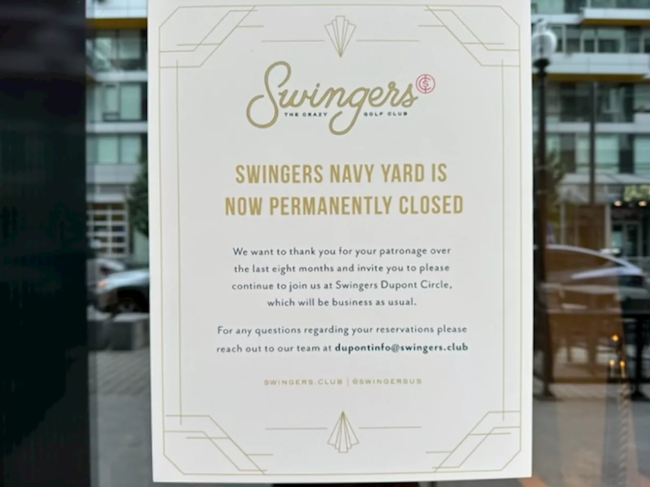 – Swingers Closes Navy Yard Location