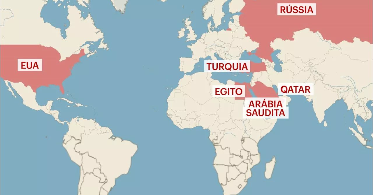 Os seis possíveis mediadores do conflito Israel-Hamas