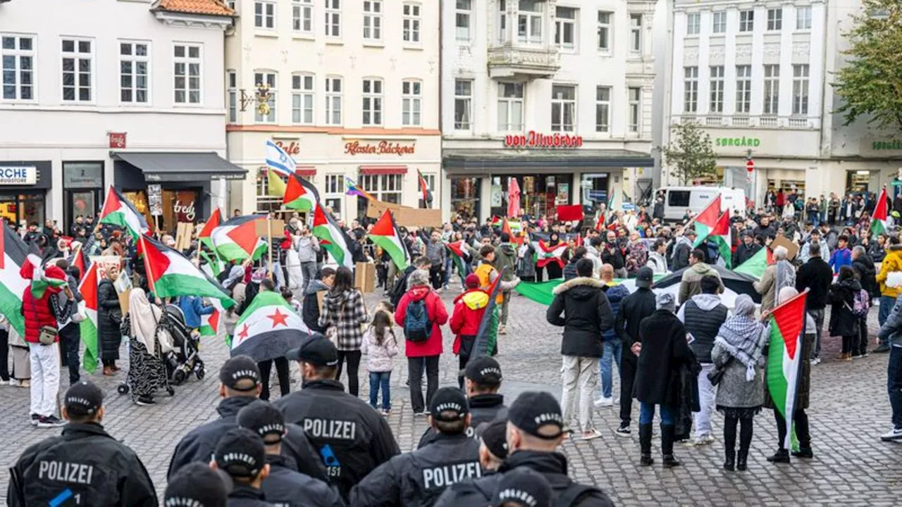 Nahost-Konflikt: 200 Teilnehmer bei pro-palästinensischer Demo in Flensburg