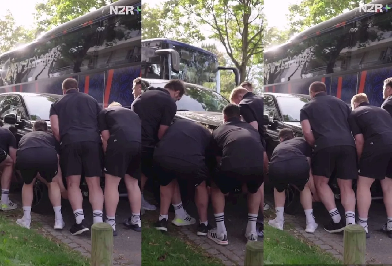 It was blocking their team bus: All Blacks stars lift a car with bare hands [video]