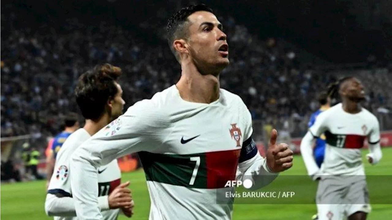 Ronaldo Pertahankan Tradisi Mencetak Minimal 40 Gol Per Musim, Portugal Menang 5-0 Lawan Bosnia