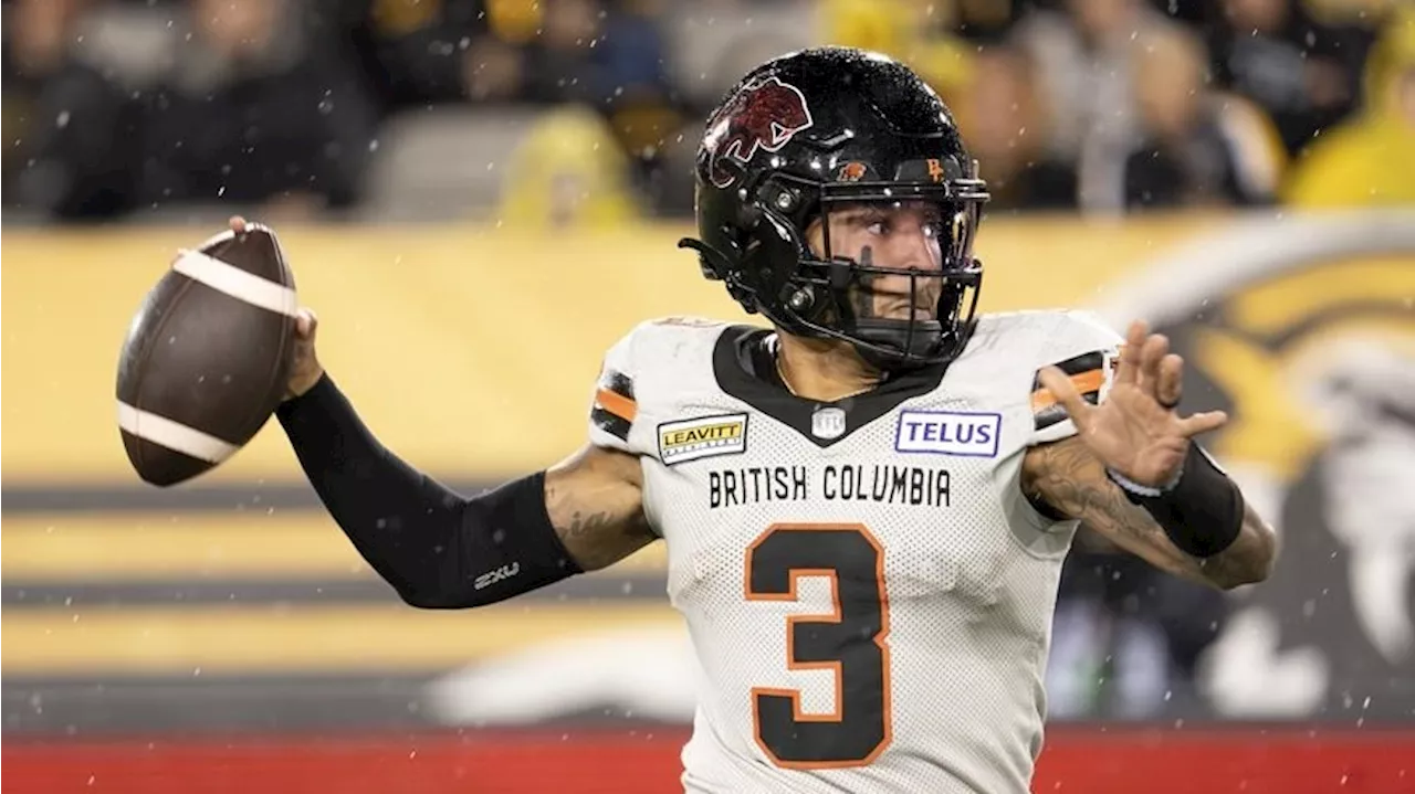 Lions QB Adams earns third CFL honour roll top grade