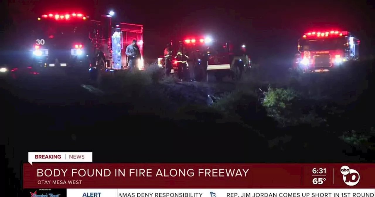 Person found dead in brush fire along freeway in South Bay