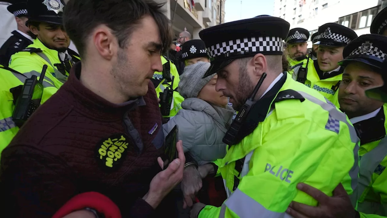 Greta Thunberg charged with public order offense in UK after arrest outside oil event