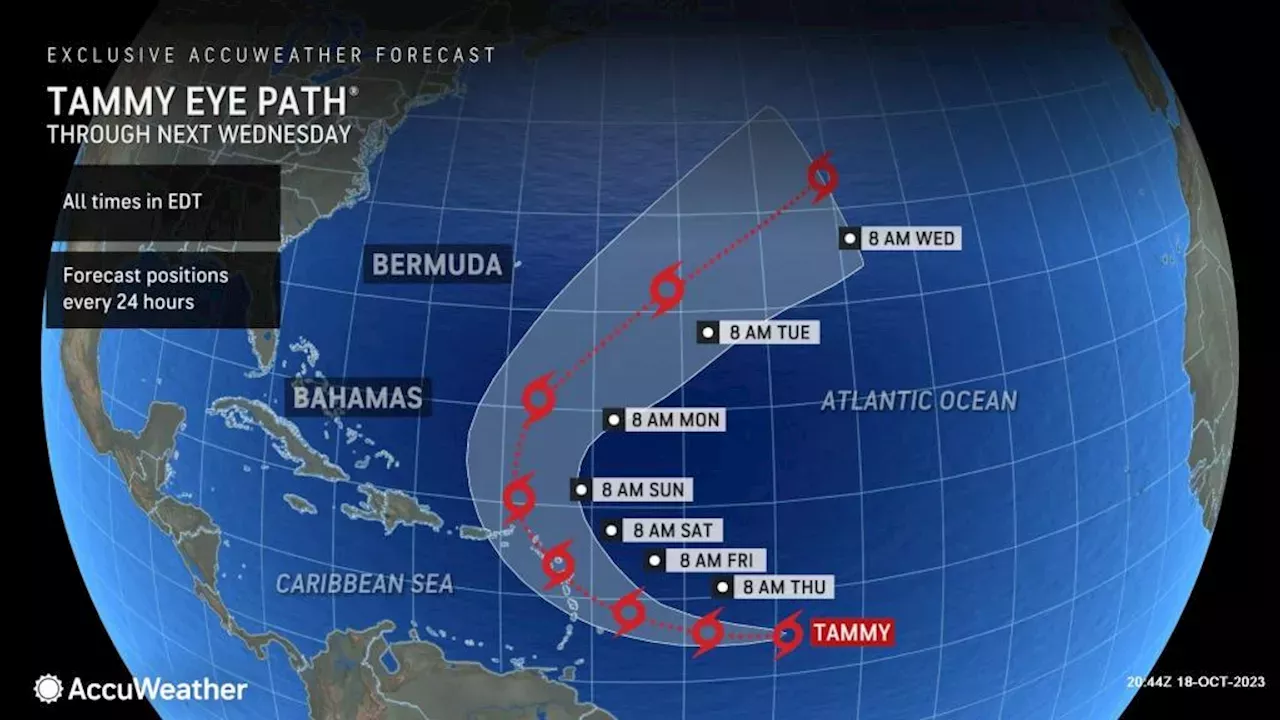 Tropical Storm Tammy forms over the central Atlantic, the 19th