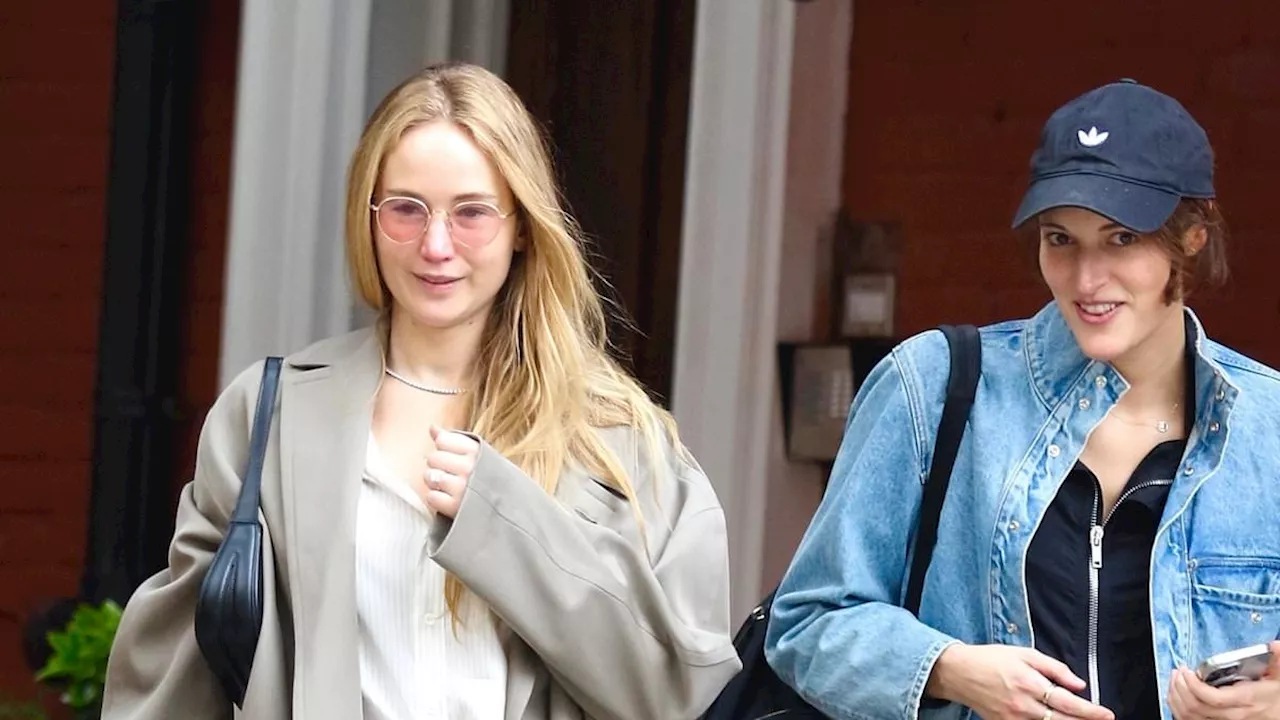 Jennifer Lawrence is effortlessly chic alongside close pal Phoebe Waller-Bridge as the stars enjoy a...