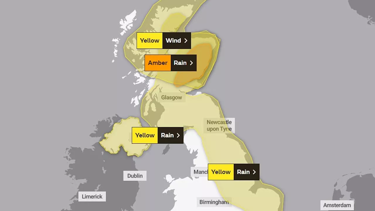 Storm Babet hits Britain: Met Office issues amber warning for torrential rain and 80mph gale force...