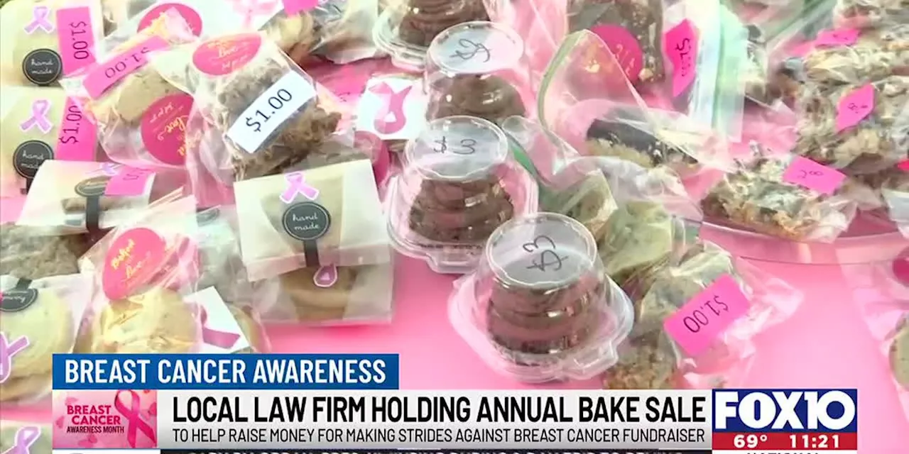 Mobile law firm bake sale raises funds for breast cancer patients and research