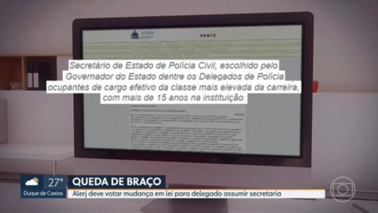 Entidades de classe da Polícia Civil repudiam projeto de Castro para mudar normas para nomeação de secretário