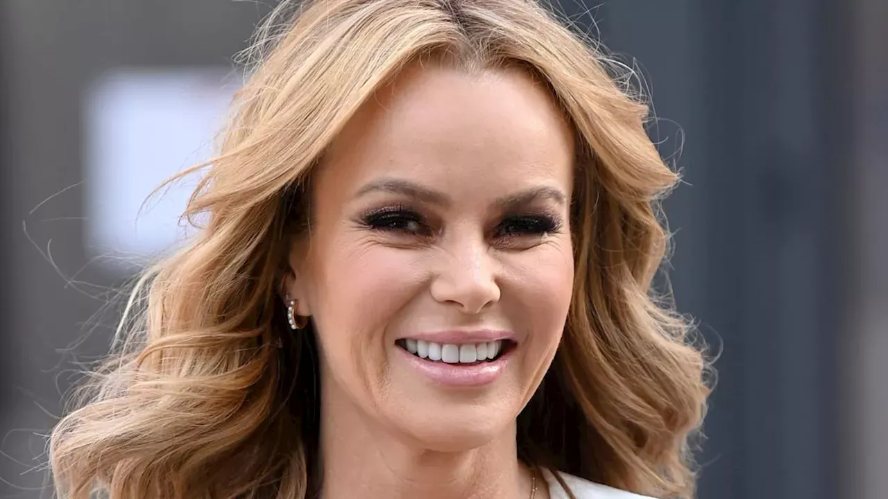 Amanda Holden Shows Off Endless Bronzed Legs In Waist Cinching Leather Dress 