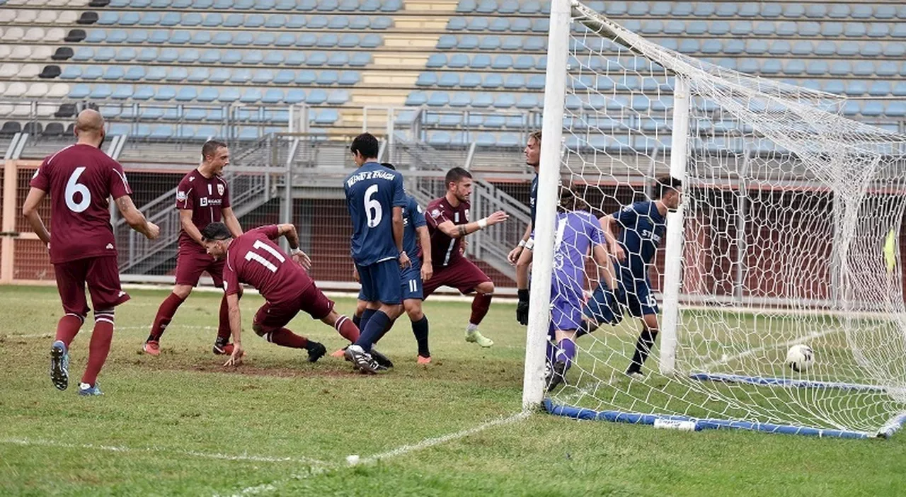 Amatrice Rieti stecca l'andata degli ottavi di Coppa: Montespaccato espugna (2-1) lo Scopigno. Foto