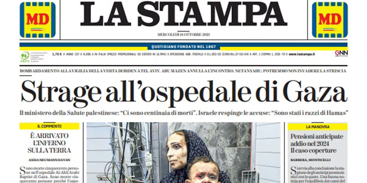 Le prime pagine di oggi