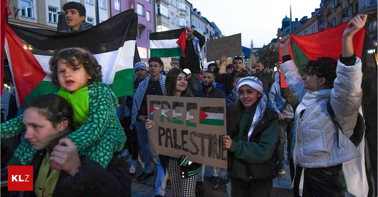 'Free Palestine':400 Pro-Palästina-Demonstranten zogen durch Innsbruck