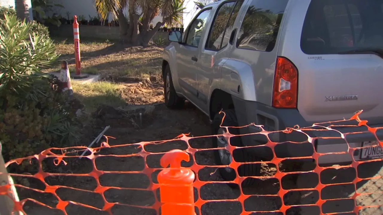 South Park resident parks truck over San Diego construction zone to protest sidewalk project