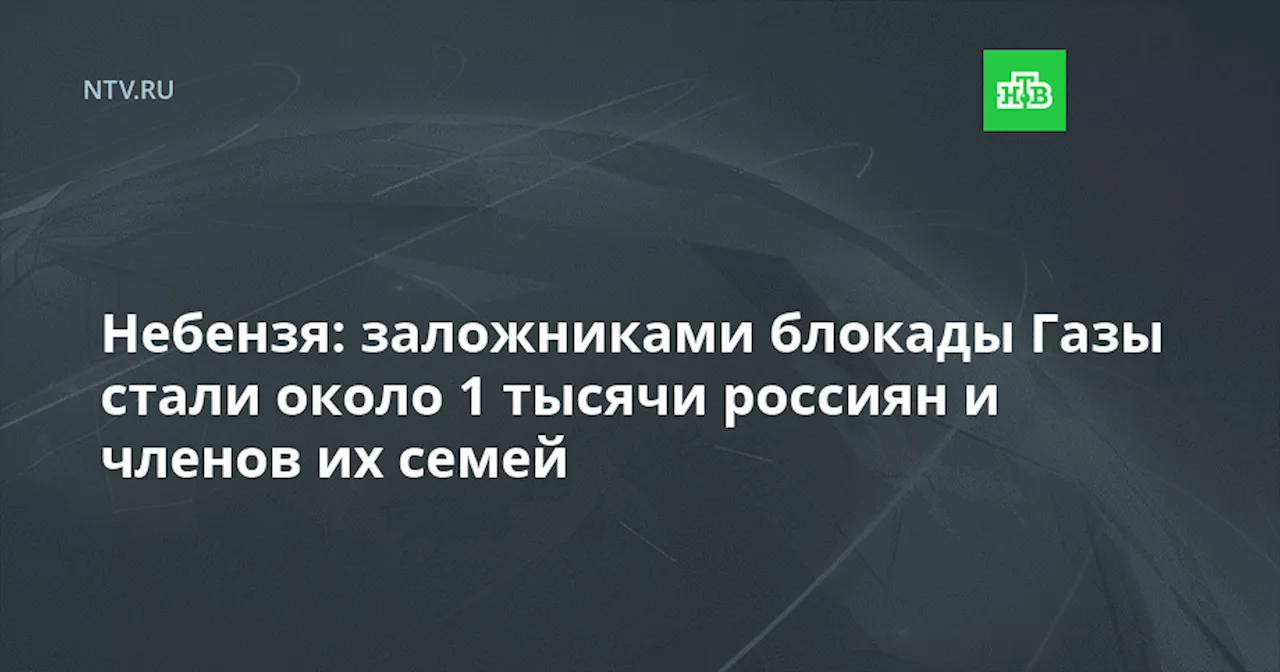 Небензя: заложниками блокады Газы стали около 1 тысячи россиян и членов их семей