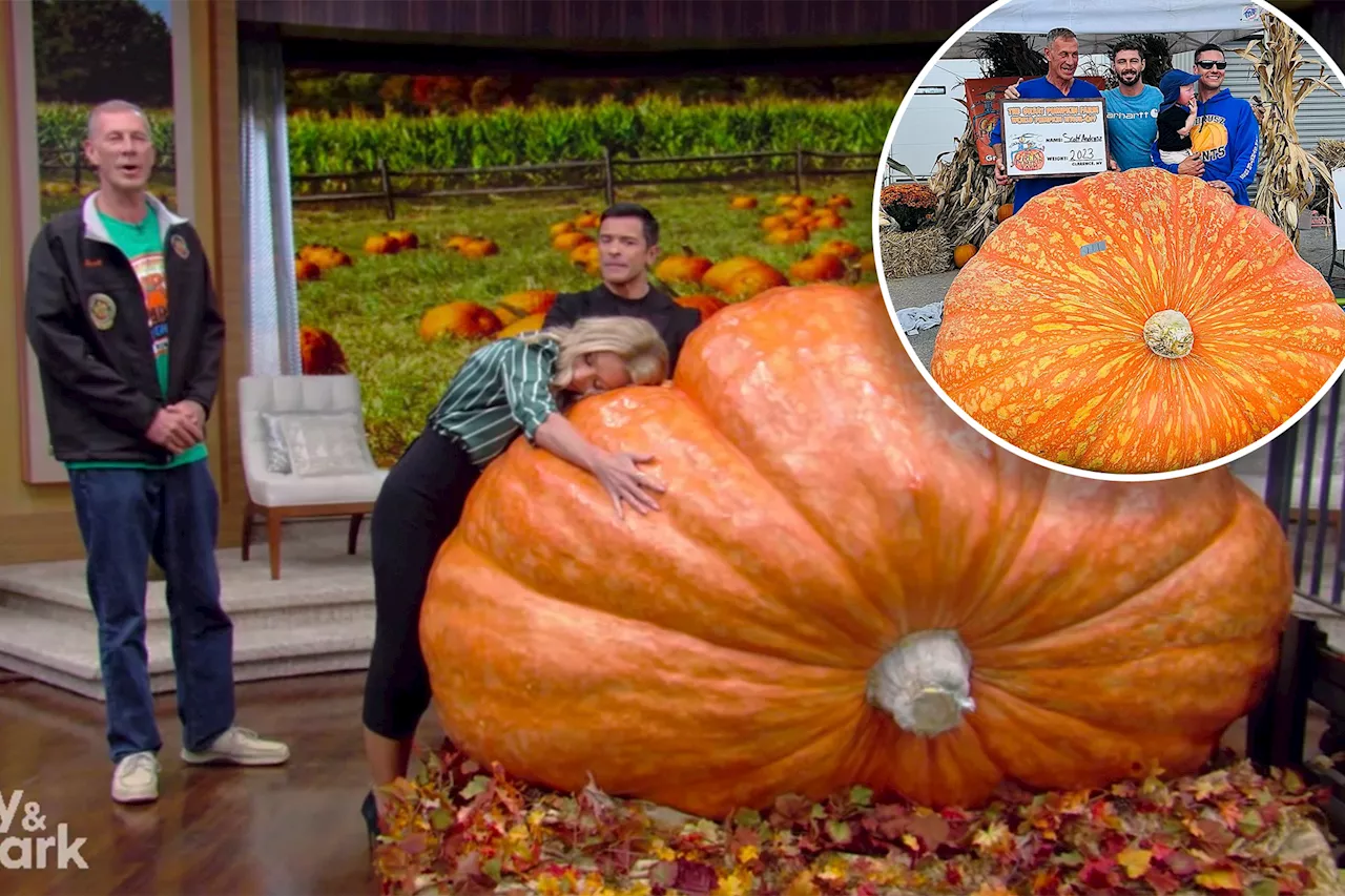 New York’s biggest pumpkin unveiled for Halloween — and it weighs over one ton