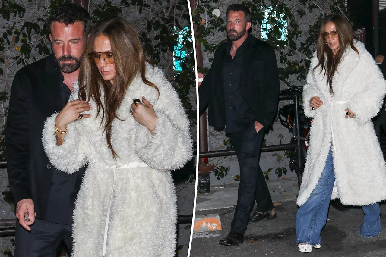 Jennifer Lopez bundles up in fuzzy coat, platform heels for date night with Ben Affleck