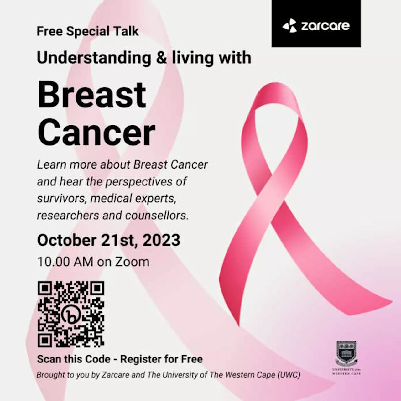 ZARCARE EMPOWERS WITH FREE BREAST CANCER AWARENESS TALK THIS BREAST CANCER AWARENESS MONTH