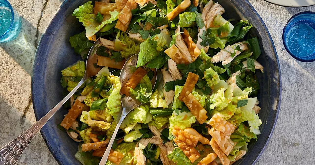 Tangy dressing, crunchy wontons give salad a kick