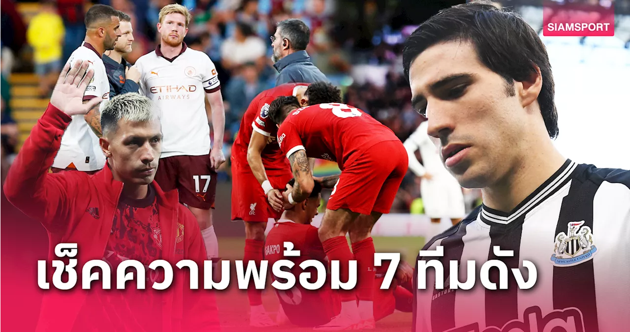 ลิเวอร์พูล, อาร์เซน่อล ลุ้นฟิตตัวหลัก! เช็คสุขภาพ 7 สโมสรดังพรีเมียร์ลีกก่อนกลับมาเตะสุดสัปดาห์นี้