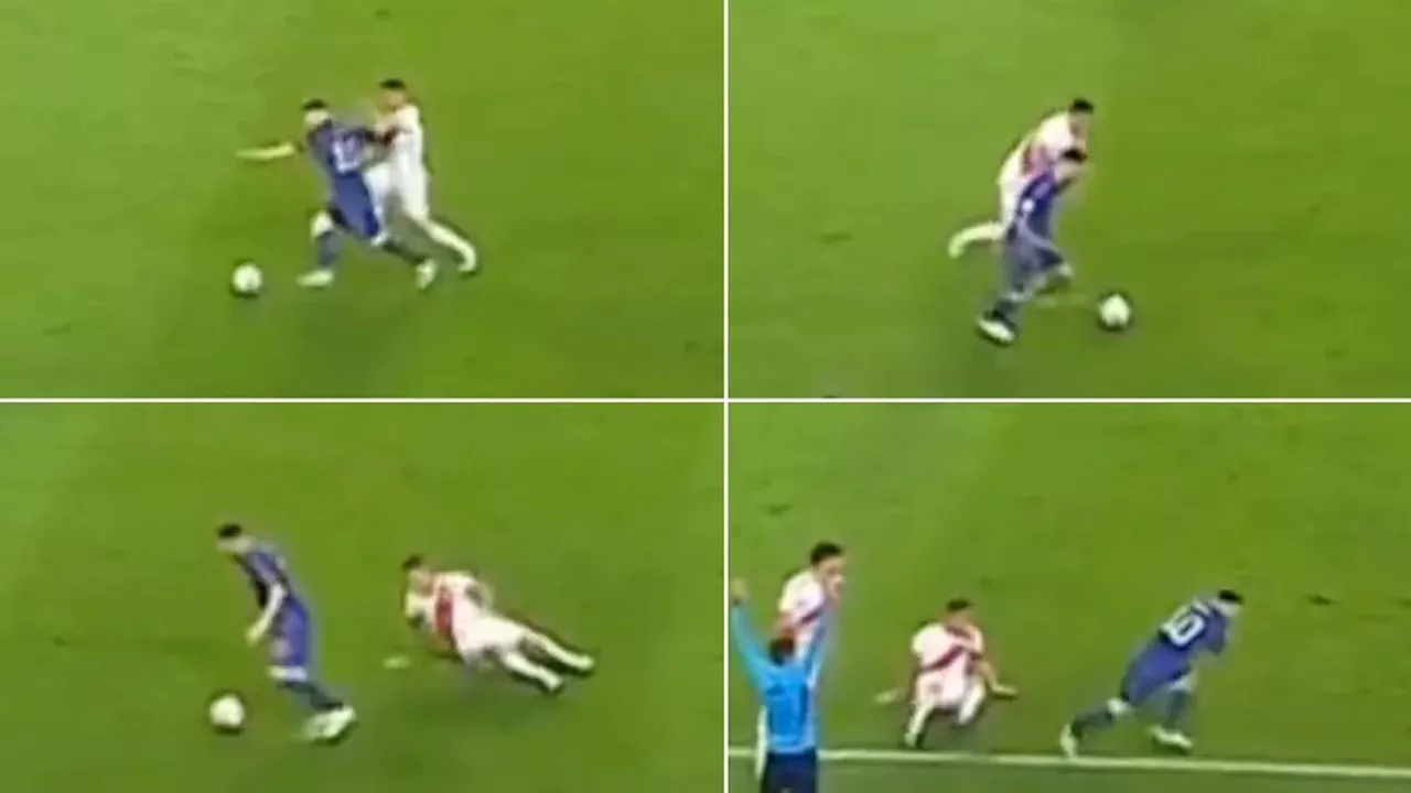 Lionel Messi destroys Peru defender in Argentina's World Cup qualifier win